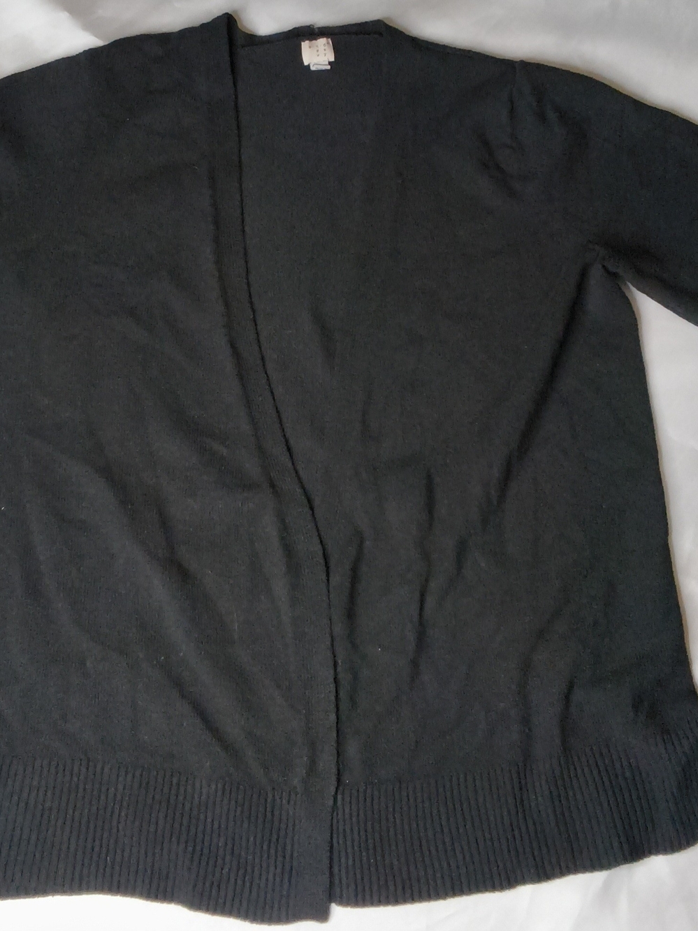 Black Open-Front Sweater Cardigan